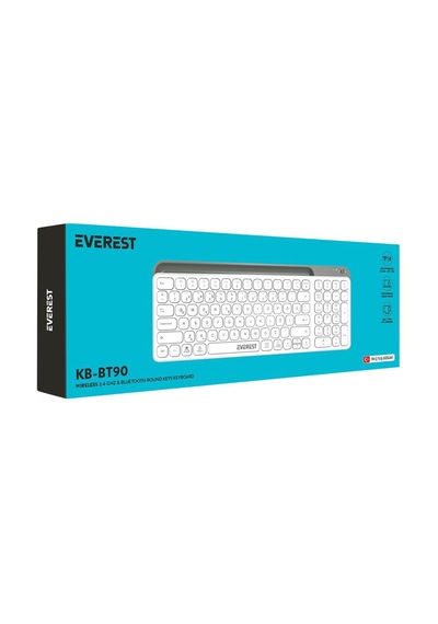 Everest Kb-bt90 Beyaz-gri Bluetooth+ 2.4ghz Q Mac-win-android-ıos Uyumlu Kablosuz Klavye