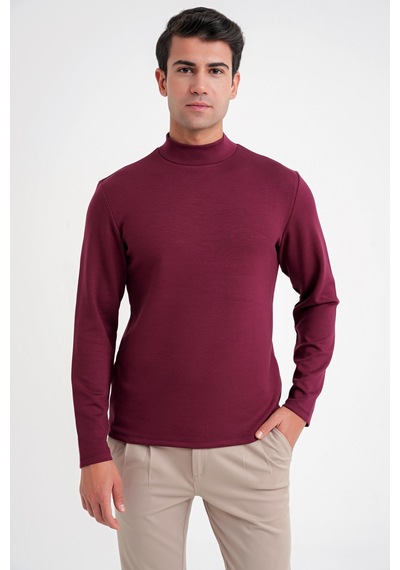 Efor Ts 894 T-shırt Slim Bordo Casual Bordo