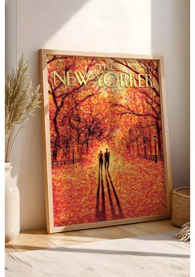 The New Yorker Çerçeveli Tablo November 9 2009 - Central Park'ta Sonbahar Tablosu