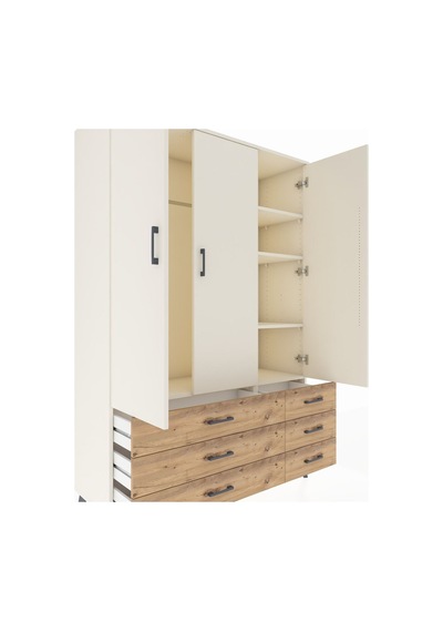 Hyperion Dolap 5 Raflı 6 Çekmeceli Tek Askılı 132x44x195 Aytaşı-aytaşı/çam Aytası/atlas Çam Hyperion Dolap 5 Raflı 6 Çekmeceli Tek Askılı 132x44x195 Aytaşı-aytaşı/çam Aytası/atlas Çam