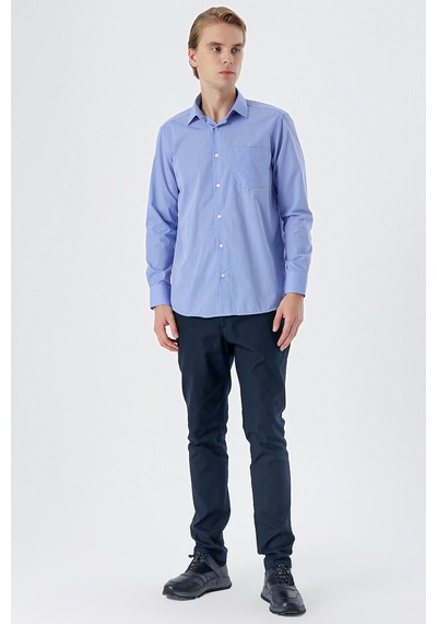 İmza Mavi Uzun Kollu Filafil Sert Yaka Cepli Pamuklu Basic Comfort Fit Gömlek 1004240002 Açık Mavi İmza Mavi Uzun Kollu Filafil Sert Yaka Cepli Pamuklu Basic Comfort Fit Gömlek 1004240002 Açık Mavi