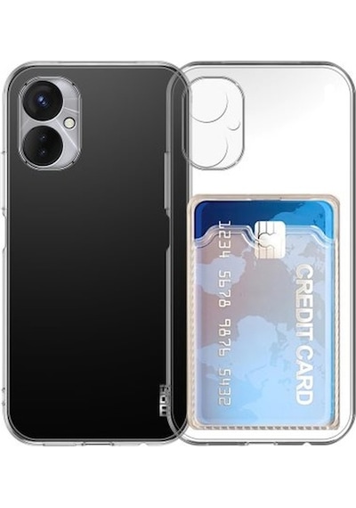 Tecno Spark 9 Pro Kamera Korumalı Kartlıklı Setra Şeffaf Silikon Kılıf