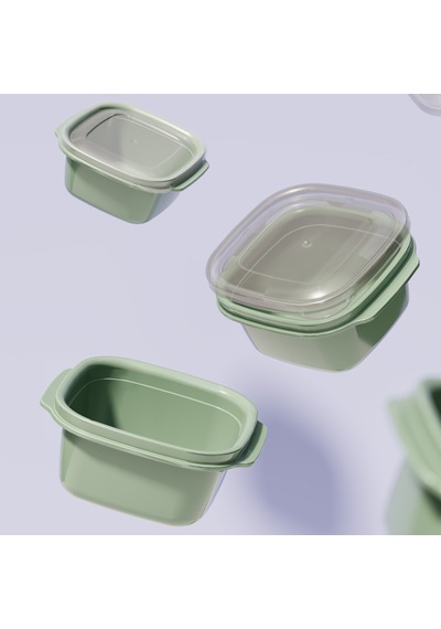 Kare Plastik 3'lü Saklama Kabı Şeffaf Kapaklı Çr 92382814