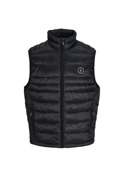 Jack & Jones Jjekıngsley Erkek Hafif Şişme Yelek Dik Yaka Günlük Rahat Siyah