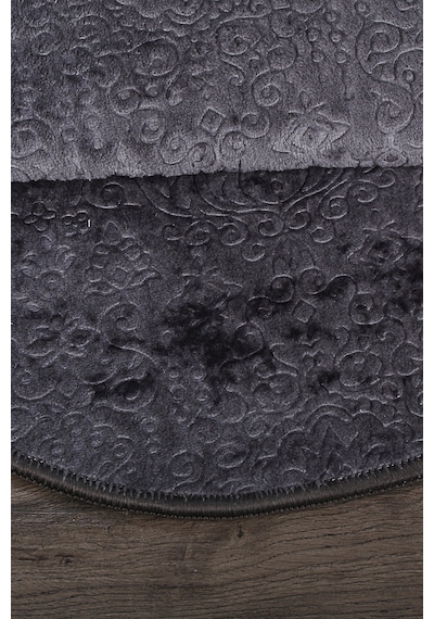 Nova Antrasit Oval 60x100 + 50x60 Cm 2'li Banyo Paspası Seti Kaymaz Antrasit
