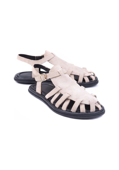 Stato Spider Hakiki Deri Modern Form Kadın Sandalet Gri Süet Stato Spider Hakiki Deri Modern Form Kadın Sandalet Gri Süet