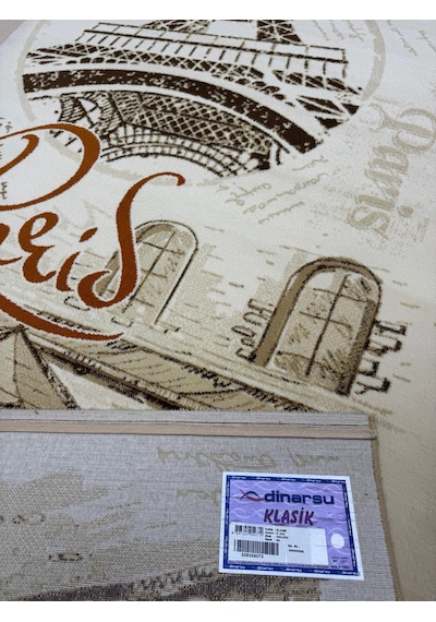 Dinarsu Halı Klasik Serisi %100 Akrilik Paris Desenli 125 X 200 Bej Rengi Bej