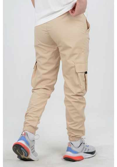 Edwoxmen Erkek Slim Fit Cepli Beli Ve Paçası Lastikli İnce Spor Pantolon Bej Edw071-bej Bej