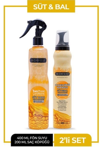 Morfose Süt & Bal Saç Bakım Köpüğü 200 ML + Fön Suyu 400 ML