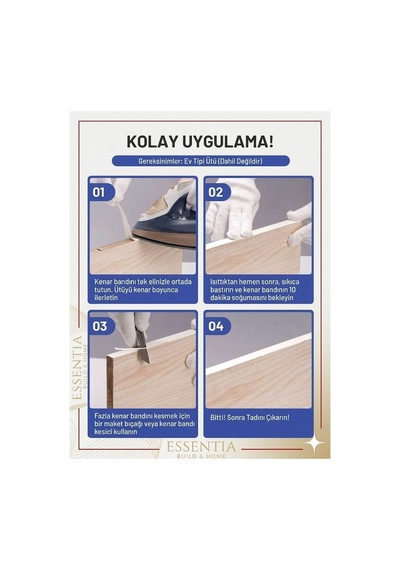 Mobilya Kenar Bant 20 Mm X 50 Metre Mat Siyah Ütü Bantı Melamin Kenar Bandı