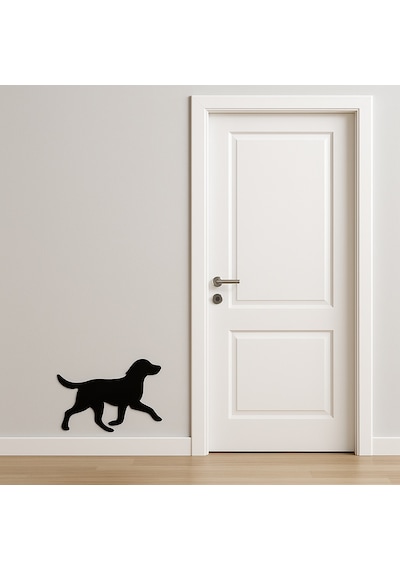 Metal Duvar Süsü Koşan Köpek Dekoratif - Shadowline Serisi