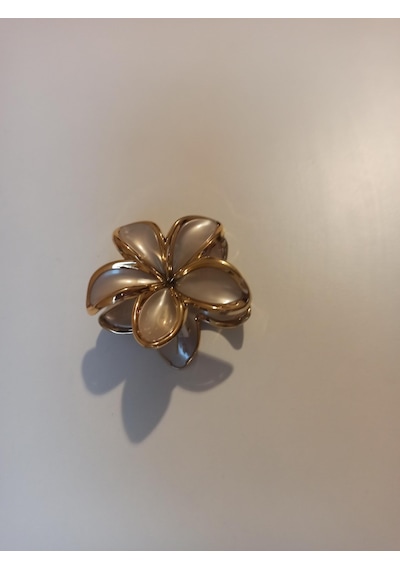Lexroo Lotus Saç Tokası Büyük Boy 8 Cm, Tekli Saç Tokası, Lotus Kahverengi