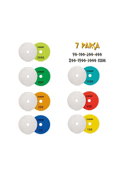 Sgs Elmas Polisaj Ped Seti Kuru - 50-100-200-400-800-1500-3000 Kum