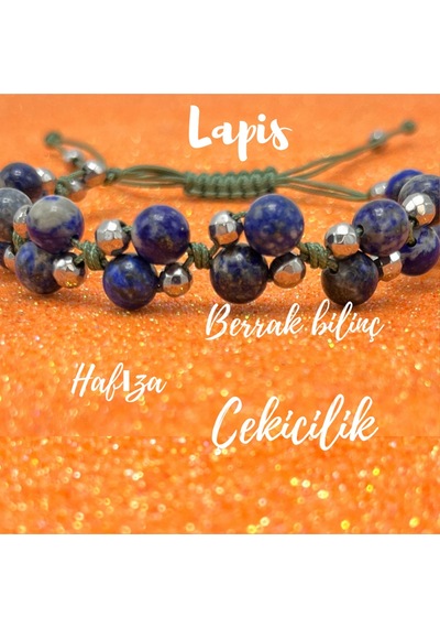 Yıldız Doğal Taş 6mm Ipli Lapis Lazuli Ayarlanabilir Ölçü Doğal Taş Bileklik Lacivert