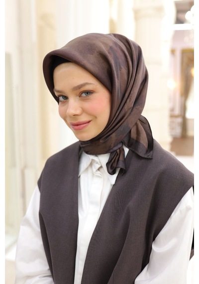 Silk Home Shiny Eşarp 75002-50 Acı Kahve, Çikolata Kahve