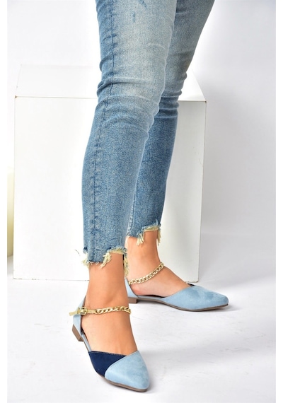 Fox Shoes Mavi/lacivert Süet Zincir Detaylı Kadın Babet P726054502 Mavi - Lacivert Fox Shoes Mavi/lacivert Süet Zincir Detaylı Kadın Babet P726054502 Mavi - Lacivert
