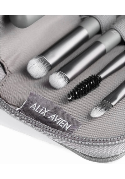 Alix Avien Küçük Boy Çantalı Seyahat Makyaj Fırça Seti 10'lu