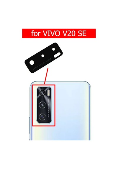 Vivo Uyumlu V20 SE Arka Kamera Camı Lensi (Çıtasız Sadece Cam)