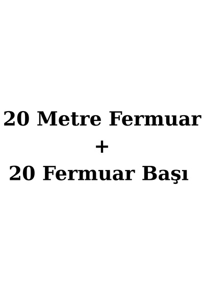 Beyaz Metrelik Fermuar 20 Metre + 20 Fermuar Başlığı