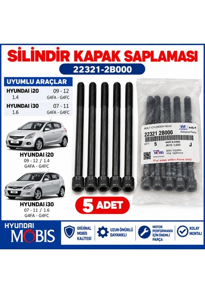Hyundaı İ20 09-12 İ30 07-11 Silindir Kapak Saplaması Takım 22321-2b000