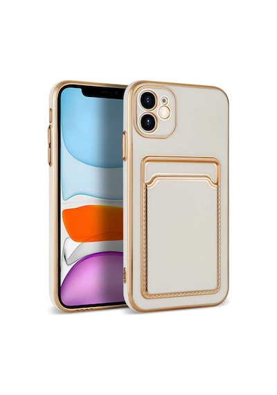 Zore İphone 12 Uyumlu Ogaa Bark Kartlıklı Kılıf-beyaz