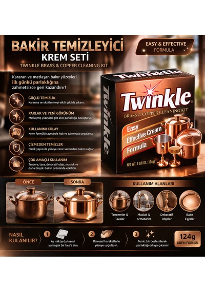 Bakır Ve Pirinç Temizleme Seti Sünger Dahil Bass & Copper İthal Ürün 2 Adet