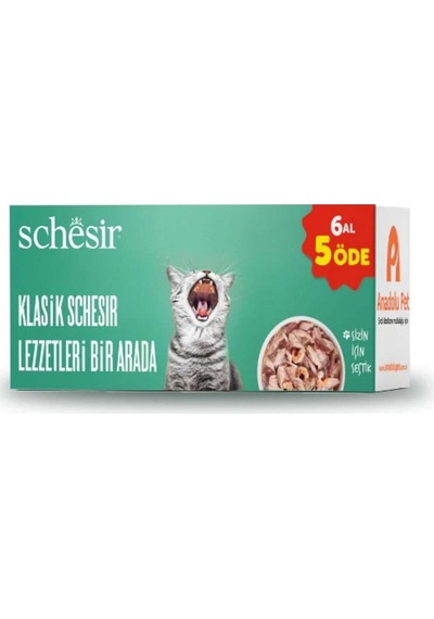 Schesir Box Karışık Kedi Konservesi 6'lı
