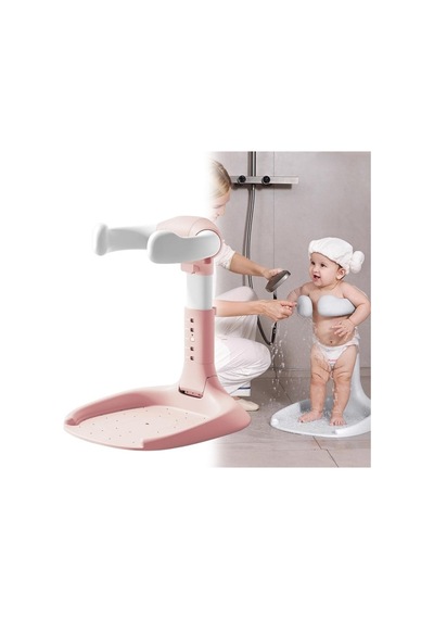 Sn-29260 Pembe Bebek Ve Çocuk Yıkama Banyo Yardımcı Standı- Boy Ayarlı Ve Ayaklı Yıkama Standı