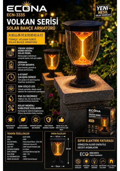 30w Volkan Solar Bahçe Lambası,güneş Enerjili Bahçe Lambası, Solar Aydınlatma, Bahçe Armatür, Dış Mekan Led Aydınlatma, Enerji Tasarruflu Lamba, Set Üstü Bahçe Lambası, 30w Volkan Solar Bahçe Lambası,güneş Enerjili Bahçe Lambası, Solar Aydınlatma, Bahçe Armatür, Dış Mekan Led Aydınlatma, Enerji Tasarruflu Lamba, Set Üstü Bahçe Lambası,