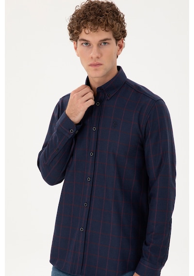 U.s. Polo Assn. Erkek Lacivert Gömlek Desenli 50296597-vr033 Lacivert