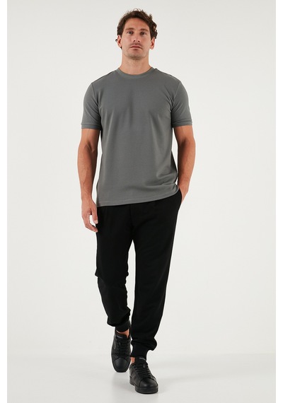 Buratti Streç Pamuklu Slim Fit Sıfır Yaka Erkek T Shirt 5902639 Açık Haki
