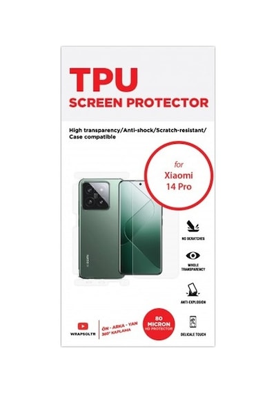 Xiaomi 14 Pro Ön, Arka Ve Yan 360 Derece Tam Kaplama Tpu Film