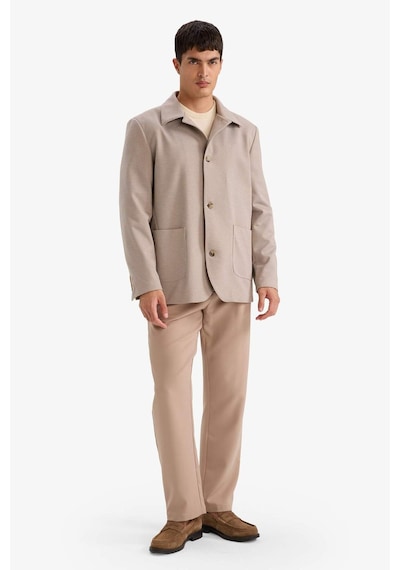 Defacto Regular Fit Polo Yaka Blazer Ceket G3832ax25wnbg404 Bej-bg404