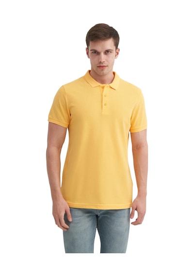 Cazador Erkek Polo Yaka Slim Fit Pike Düz Pamuklu Tişört Hardal Cazador Erkek Polo Yaka Slim Fit Pike Düz Pamuklu Tişört Hardal