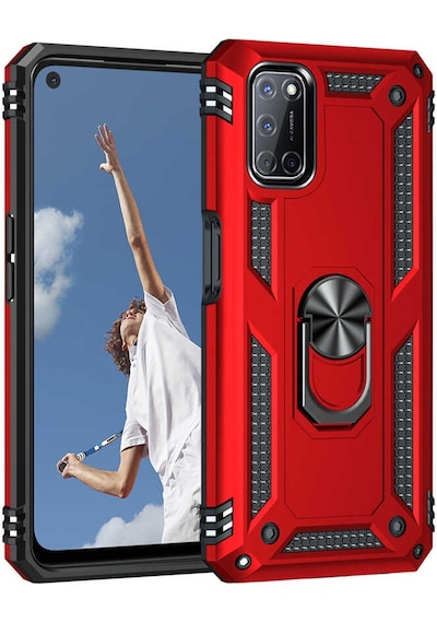 Ceponya Oppo A52 Kilif Yüzüklü Standli Manyetikli Kamera Çikintil 502579337