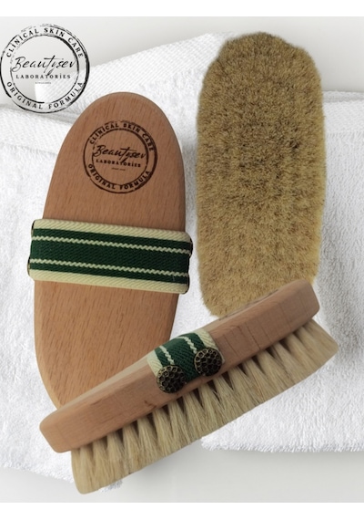 Beautysev %100 Doğal At Kılı Selülit Fırçası Bez Çanta Hediyeli