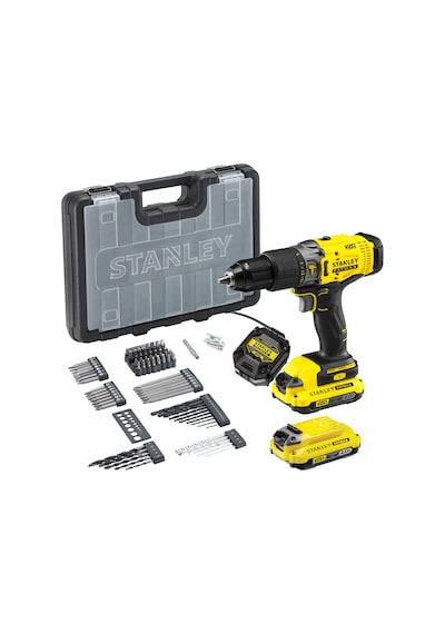 Stanley Fatmax V20 18V 2.0AH Çift Akülü Darbeli Matkap + 85 Parça Set