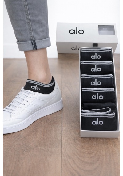 Alo Yoga Unisex 6'lı Çorap Siyah