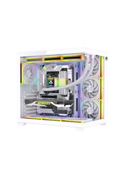 Alpha Neon 7x Argb Fan Kumanda Ve Kontrolcü Atx Boş Bilgisayar Kasası Beyaz