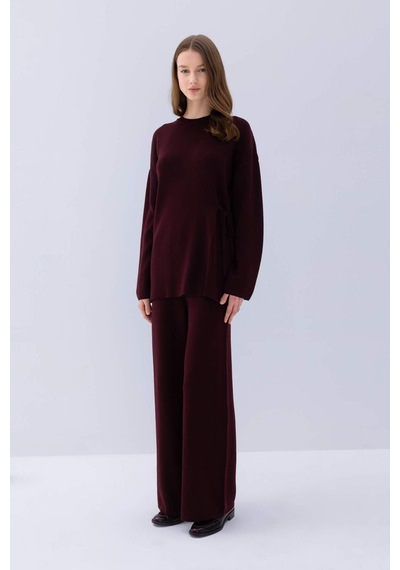 DeFacto Regular Fit Bisiklet Yaka Bağlamalı Basic Düz Triko Kazak Tunik D7508AX24WNBR171 Bordo DeFacto Regular Fit Bisiklet Yaka Bağlamalı Basic Düz Triko Kazak Tunik D7508AX24WNBR171 Bordo