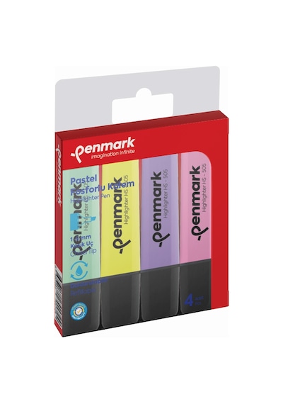 Penmark Fosforlu Kalem 4 Lü Karışık Renk Pastel Hs 505 4p Çok Renkli