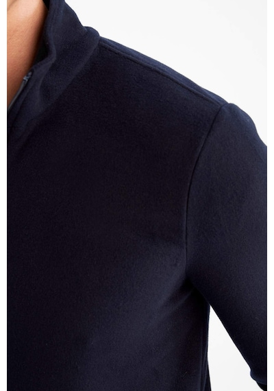 DeFacto Lacivert Tüylenme Yapmayan Soğuk Geçirmez Regular Fit Dik Yaka Fermuarlı Polar Sweatshirt Y3996AZNSNV28