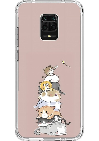 Xiaomi Redmi Note 9 Pro Uyumlu Şeffaf Kılıf Kedişler 1 Tasarımlı