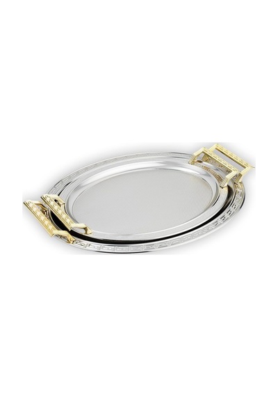 Tr Schafer Ela 2 Li Oval Çay Tepsisi-platin02 Diğer
