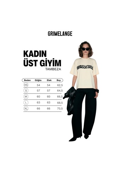 Grımelange Tambeza Kadın %100 Pamuk Yumuşak Kumaşlı Baskı Detaylı Sarı T-shirt Sarı