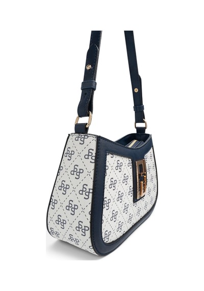 Silver & Polo Silver Polo Beyaz - Lacivert Monogram Kadın Çapraz Çanta Sp1132