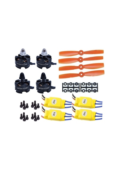 4 adet MT2204 2300Kv Fırçasız Motor CW/CCW + 5045 Pervane + 20A Esc