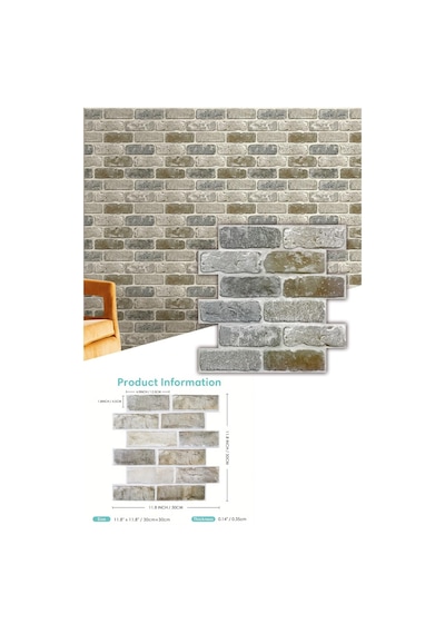 Technojet 30x30cm 3d Kendinden Yapışkanlı Duvar Kağıdı Kaplama Dekorasyon Mutfak 6lı Paket 0,54m2