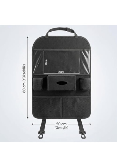 Araç İçi Koltuk Arkası Organizer Koruyucu Kılıf Eşya Düzenleyici Tablet Tutucu Organizer Tek Ebat Genel