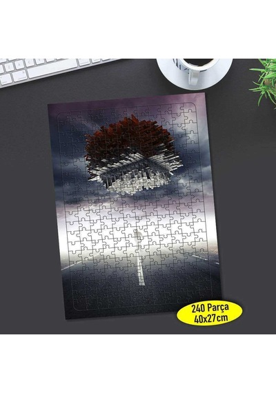 Işıklı Yolda Ters Şehir 240 Parça Puzzle Yapboz-320530445